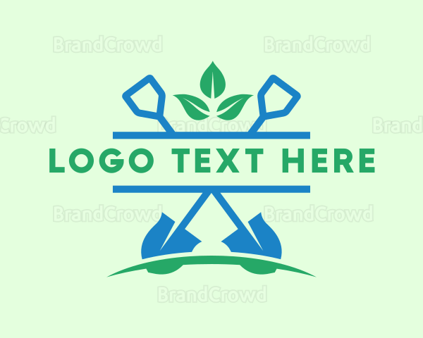 Planting Shovel Dig Yard Logo