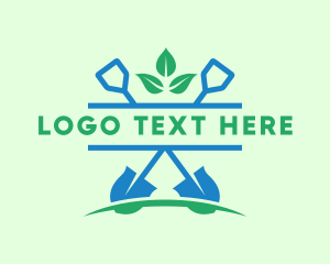 Planting Shovel Dig Yard Logo