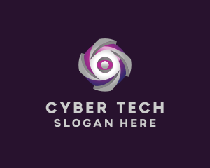 Cyber - 3D Cyber Sphere logo design