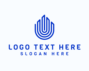 Security - Tower Fingerprint Building logo design