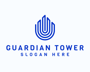 Tower Fingerprint Building logo design