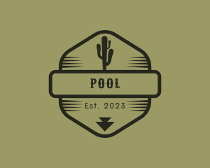 Desert Cactus Hexagon Logo