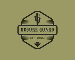 Desert Cactus Hexagon Logo