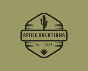 Desert Cactus Hexagon logo design