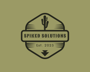 Desert Cactus Hexagon logo design