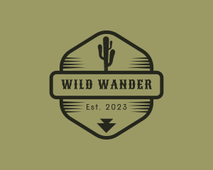 Desert Cactus Hexagon logo design