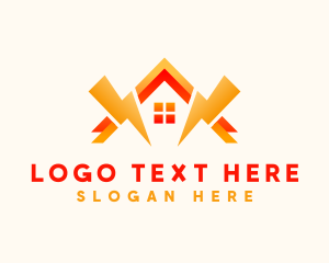Charging - Lightning House Roof logo design