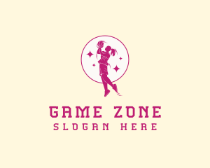 Female Basketball Varsity Player logo design