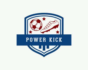Kick - Varsity Soccer Ball Shoes logo design