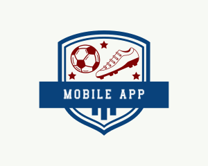 League - Varsity Soccer Ball Shoes logo design