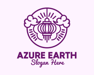 Purple Asian Lantern Clouds logo design