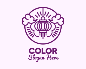 Prosperity - Purple Asian Lantern Clouds logo design