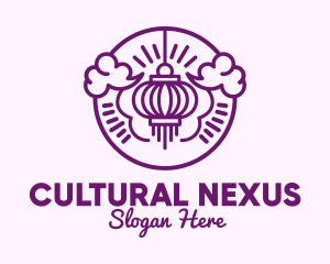 Culture - Purple Asian Lantern Clouds logo design