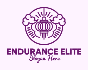 Purple Asian Lantern Clouds logo design