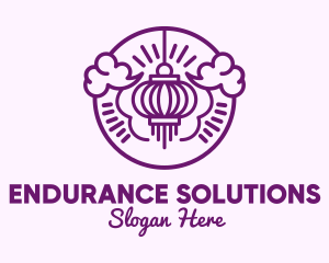 Purple Asian Lantern Clouds logo design