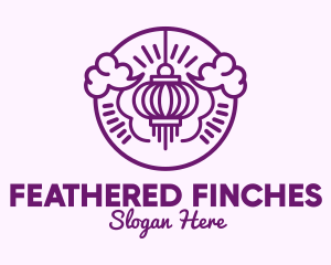 Purple Asian Lantern Clouds logo design