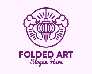 Purple Asian Lantern Clouds logo design