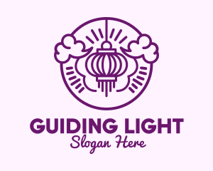 Purple Asian Lantern Clouds logo design