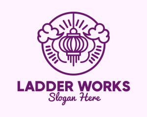 Purple Asian Lantern Clouds logo design