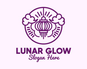 Purple Asian Lantern Clouds logo design