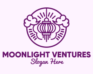Lunar - Purple Asian Lantern Clouds logo design