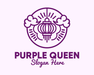 Purple Asian Lantern Clouds logo design