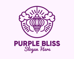 Purple Asian Lantern Clouds logo design