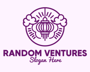 Purple Asian Lantern Clouds logo design