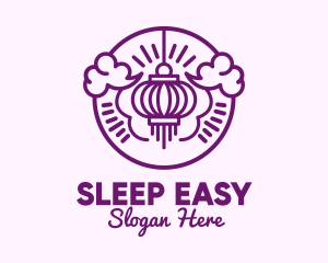 Purple Asian Lantern Clouds logo design