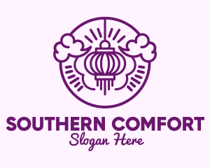 Purple Asian Lantern Clouds logo design