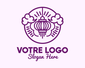Lantern - Purple Asian Lantern Clouds logo design