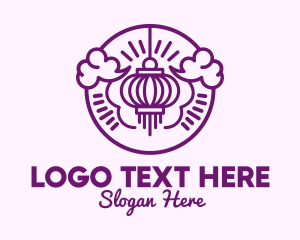 New Year - Purple Asian Lantern Clouds logo design
