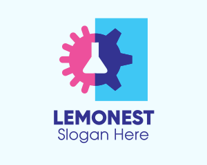 Germ - Flask Germ Cogwheel logo design