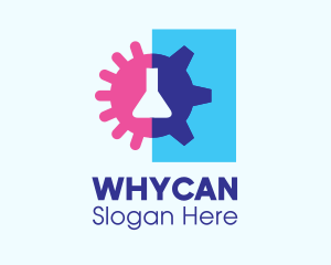 Science - Flask Germ Cogwheel logo design