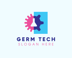 Germ - Flask Germ Cogwheel logo design