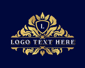 Gold - Leaf Shield Royal logo design