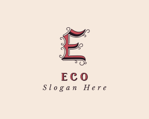 Couture - Ornament Accessory Decor Letter E logo design