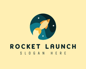 Gold Fish Sky Rocket logo design