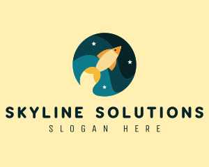 Sky - Gold Fish Sky Rocket logo design