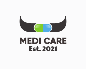 Pharmaceutic - Cow Medicine Pill logo design