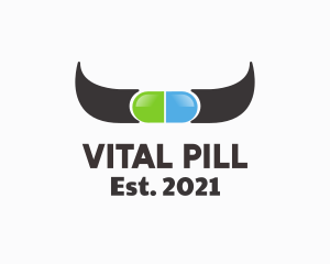 Pill - Cow Medicine Pill logo design