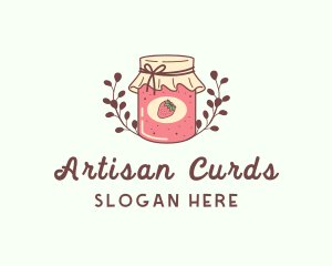 Strawberry Jam Jar logo design