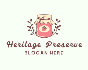 Strawberry Jam Jar logo design