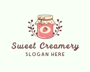 Strawberry Jam Jar logo design