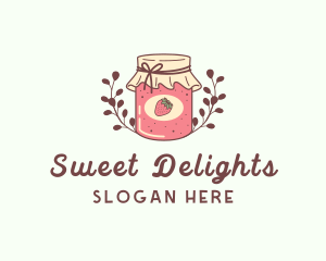 Strawberry Jam Jar logo design