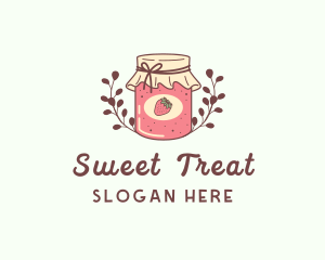 Strawberry Jam Jar logo design