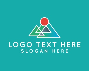 Teal - Camping Triangle Mountain logo design