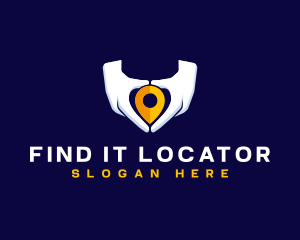 Location Pin Hands logo design