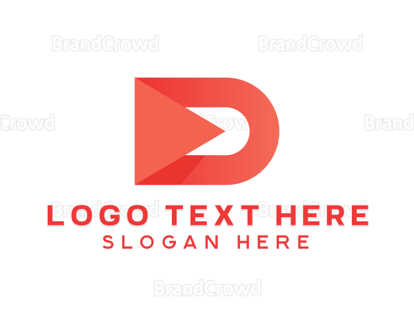 Professional Play Button Letter D Logo