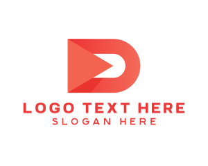Icon - Professional Play Button Letter D logo design